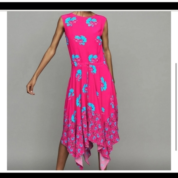 Maje Fae Whimsical Pink Floral Dress With Open Back - Picture 3 of 12